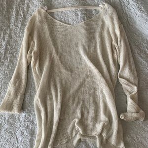 Sheer knit top w/ low back
